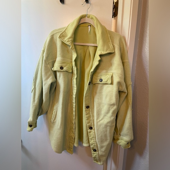 Free People | Jackets & Coats | Free People Lime Green Yellow Shacket ...